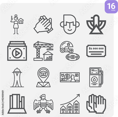 Simple set of nothing related lineal icons.