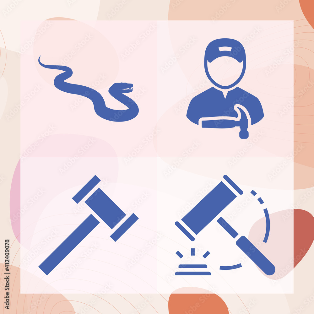 Simple set of hand tool related filled icons Simple set of hand tool related filled icons