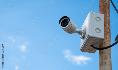 Surveillance camera setting in a residential community. CCTV networks are commonly used to detect and deter criminal activities, and record traffic infractions.