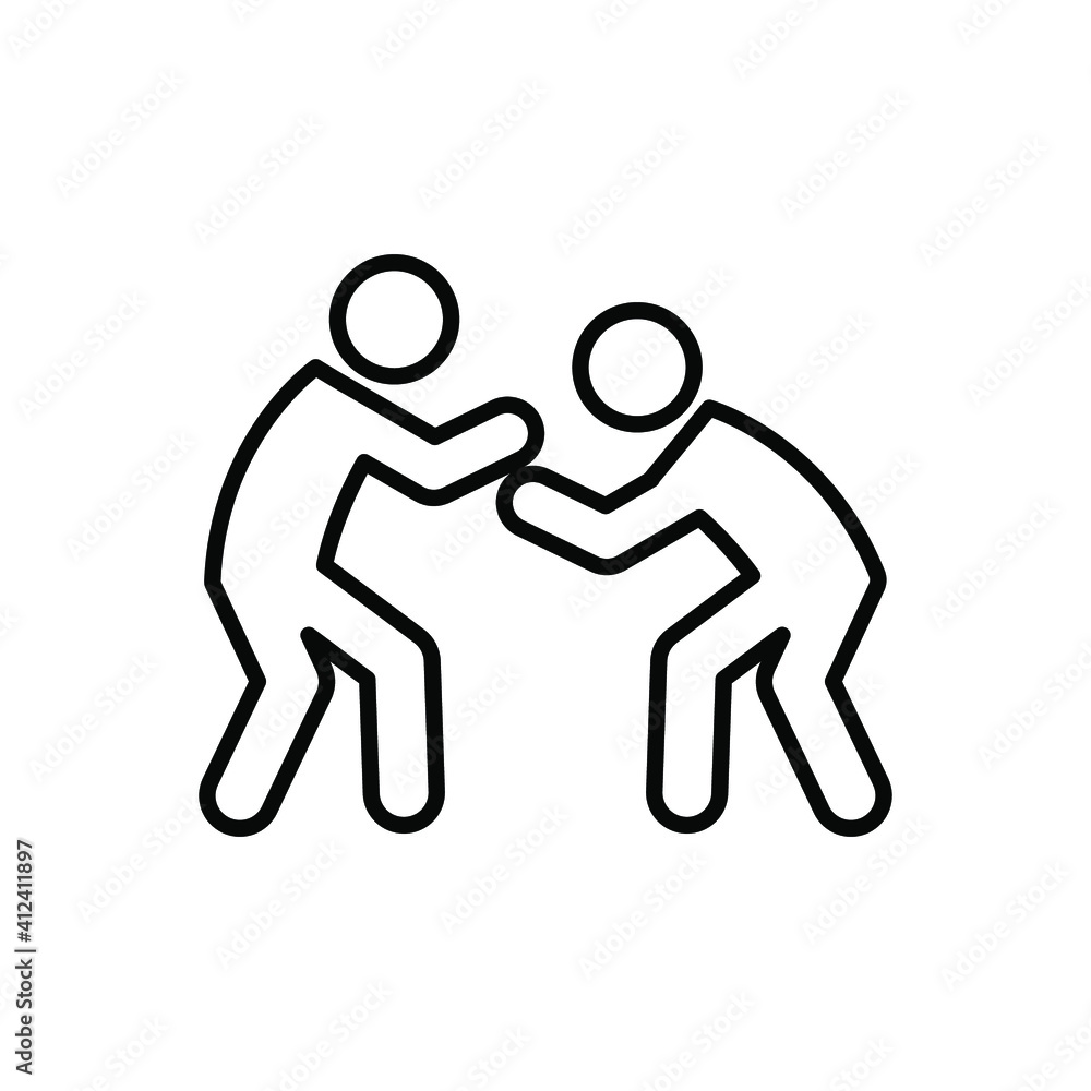 Judo line icon, Simple outline style for web and app. Arts, athlete, competition, fighters concept. Vector illustration isolated on white background. EPS 10 Judo line icon, Simple outline style for web and app. Arts, athlete, competition, fighters concept. Vector illustration isolated on white background. EPS 10