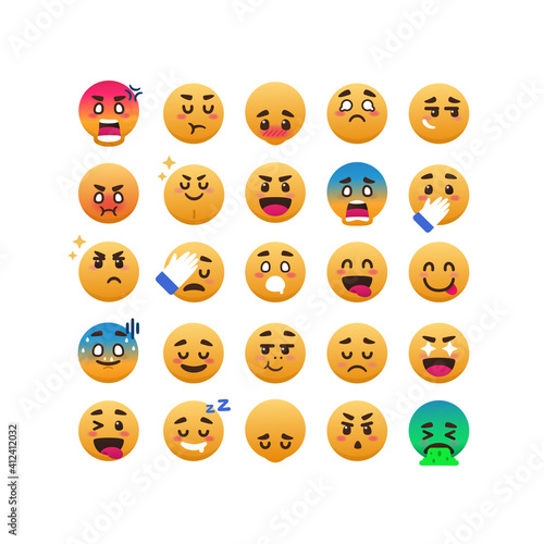funny and expressive emoticon set