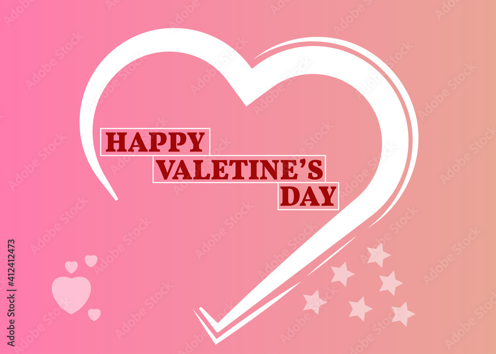 happy valentine's day half heart white pink background abstracts Vector Design