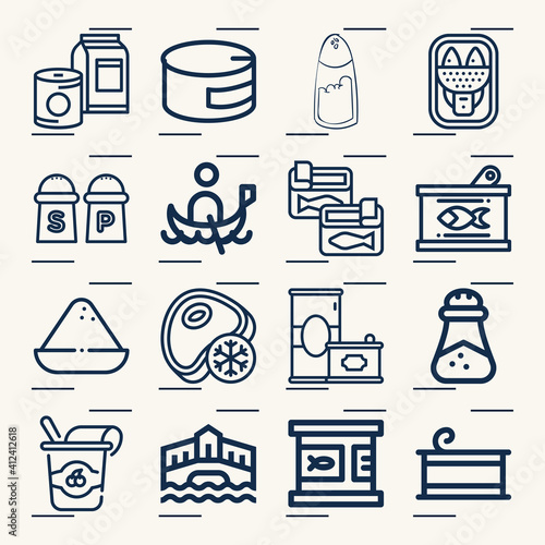 Simple set of preserved related lineal icons.