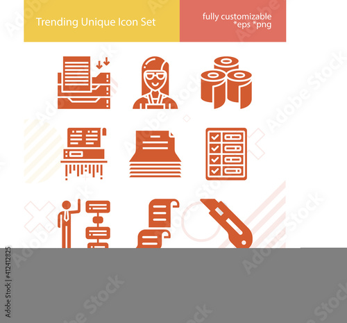 Simple set of news publisher related filled icons.