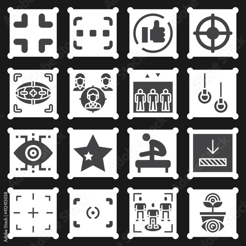 16 pack of improving  filled web icons set