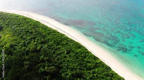 drone view beautiful ocean nishinohama beach kuroshima island Okinawa photo