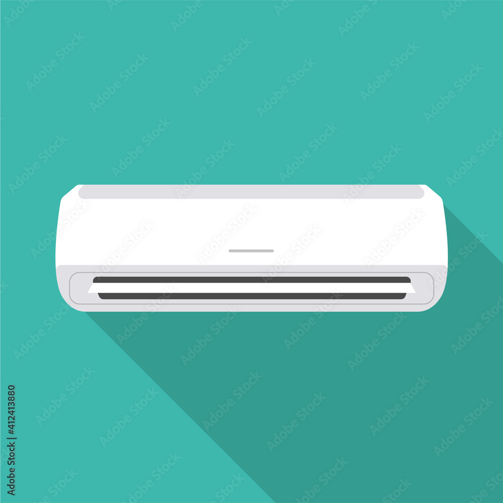 Air conditioner flat design icon. Vector illustration Air conditioner flat design icon. Vector illustration