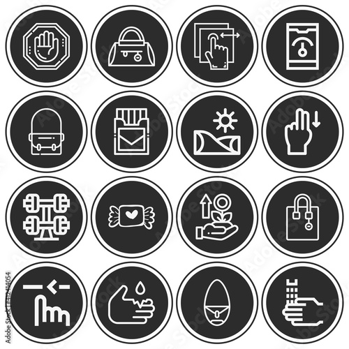 16 pack of leave  lineal web icons set
