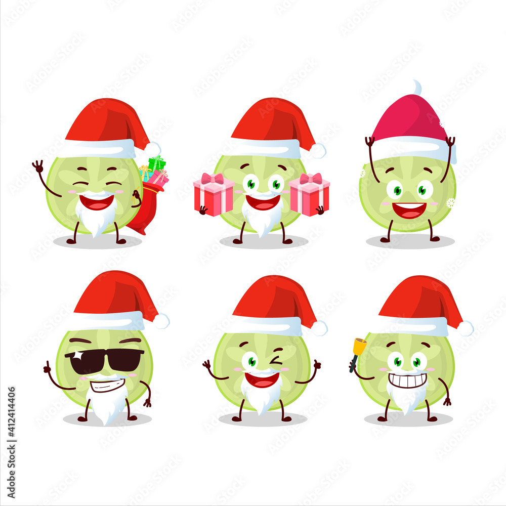 Santa Claus emoticons with slice of bilimbi cartoon character