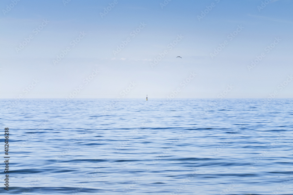 Calm blue sea, minimalist composition Calm blue sea, minimalist composition