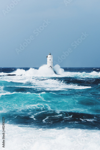 Old Lighthouse in the storm photo