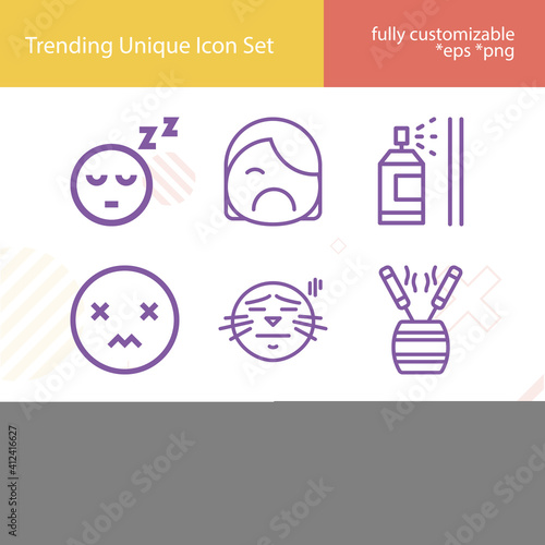 Simple set of tired related lineal icons.