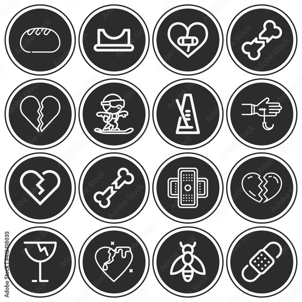16 pack of humble  lineal web icons set