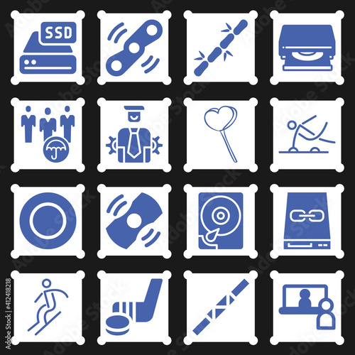 16 pack of spindle  filled web icons set