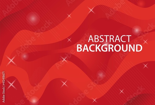 Red wave abstract background vector.