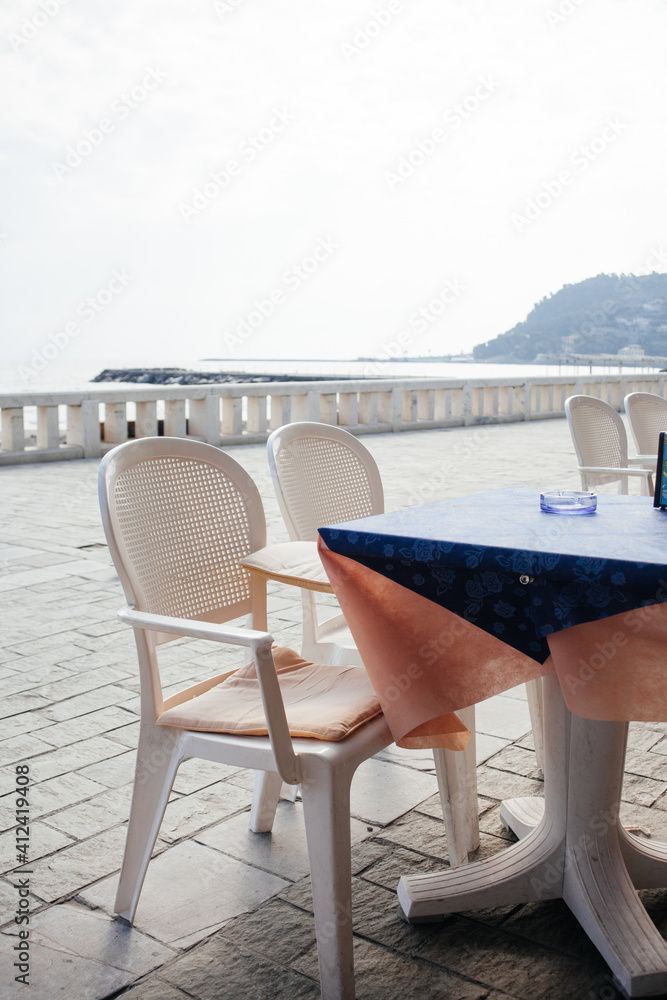 Table of a restaurant outdoor Table of a restaurant outdoor