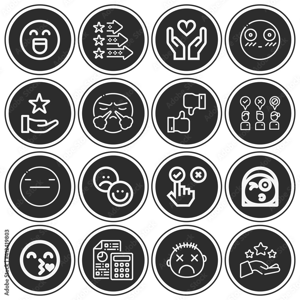 16 pack of appraisal  lineal web icons set