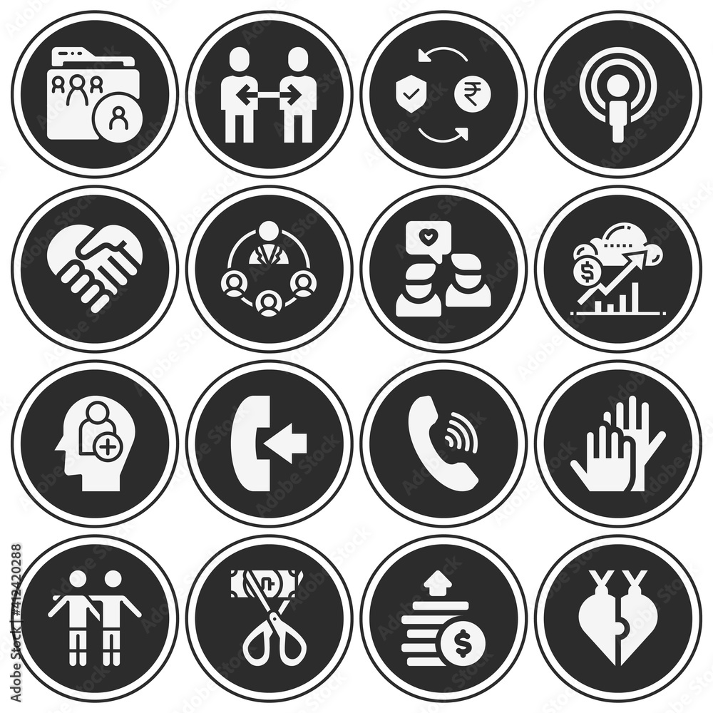 16 pack of mutual filled web icons set 16 pack of mutual filled web icons set
