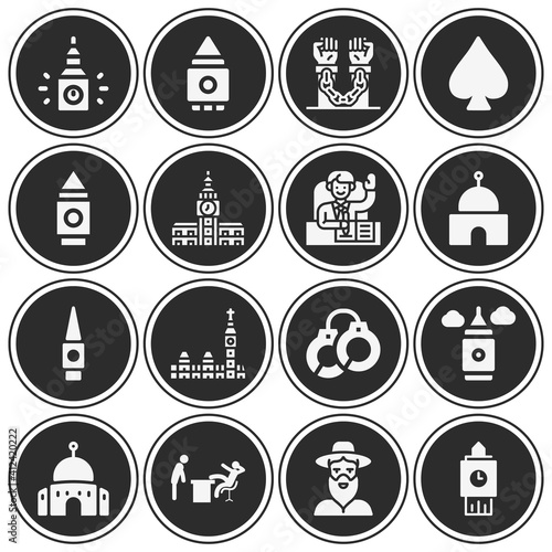 16 pack of rabbi  filled web icons set