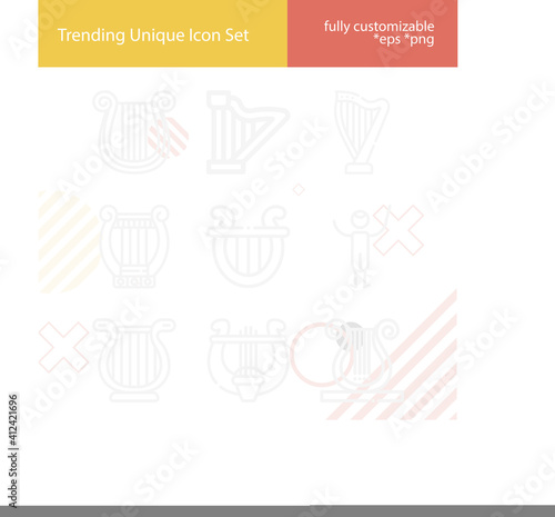 Simple set of definitive related lineal icons.