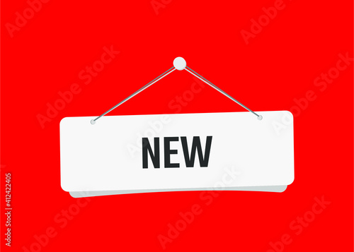 new text on door sign vector illustration with red background