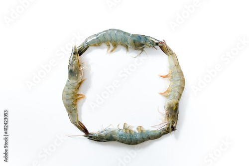 Fresh shrimp  isolated on white background