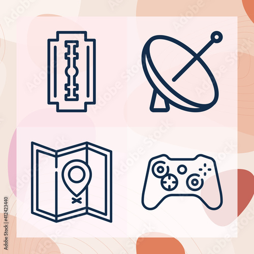 Simple set of globe related lineal icons