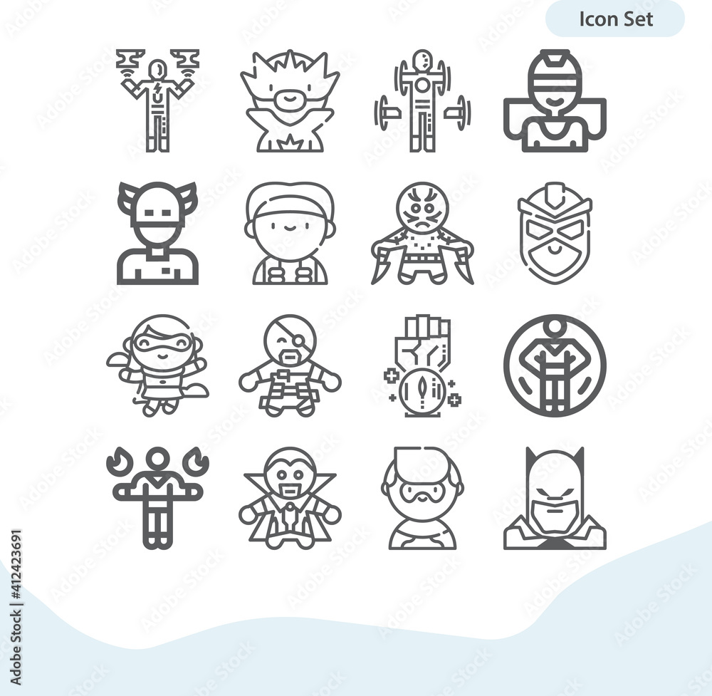 Simple set of fierce related lineal icons.