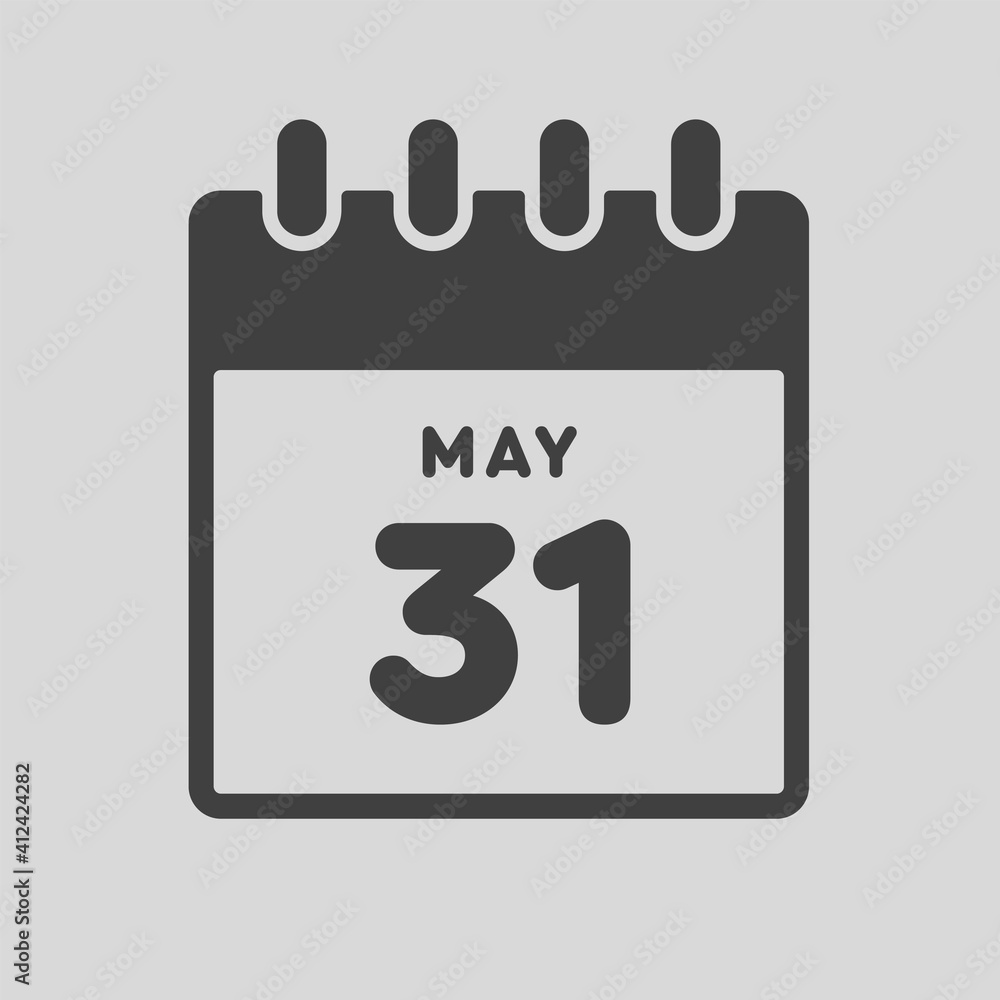 Icon day date 31 May, template calendar page Icon day date 31 May, template calendar page