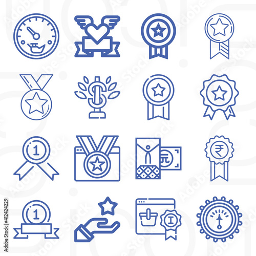 16 pack of punish  lineal web icons set