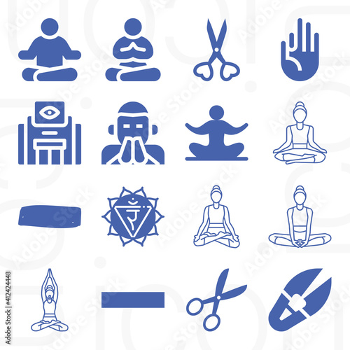 16 pack of mediation  filled web icons set