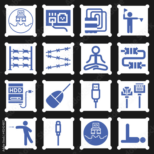 16 pack of conducting  filled web icons set