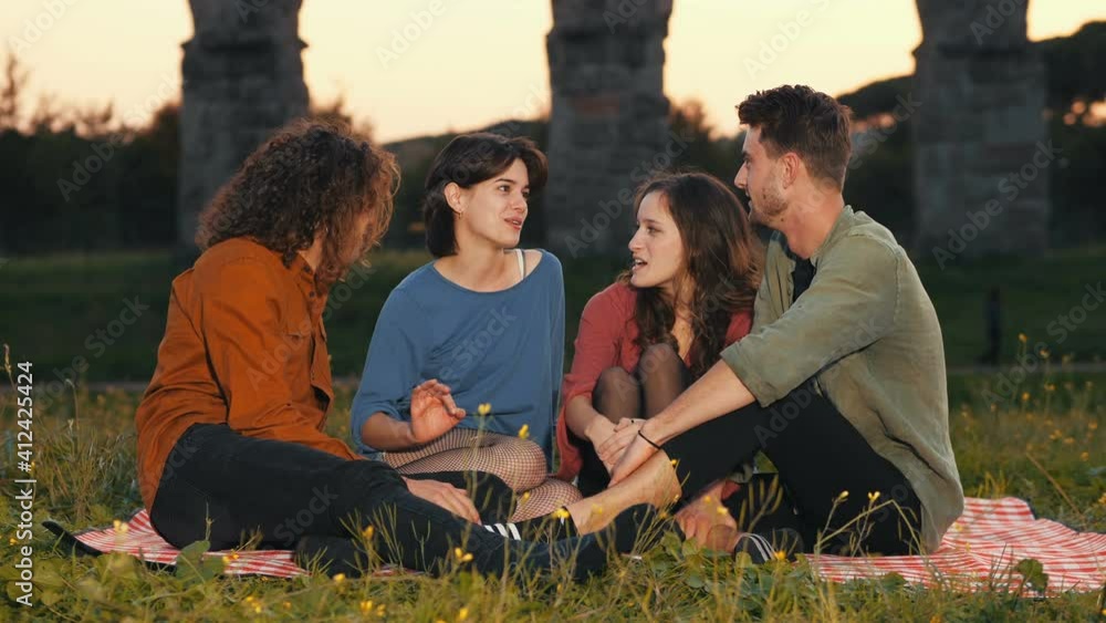 good news - young woman tells friends that she got a promotion - slow motion good news - young woman tells friends that she got a promotion - slow motion