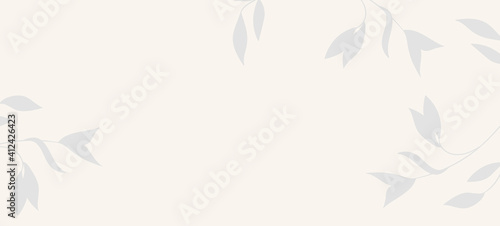 Floral web banner with drawn color exotic monstera leaves. Nature concept design. Modern floral compositions with summer branches. Vector illustration on the theme of ecology, natura, environment