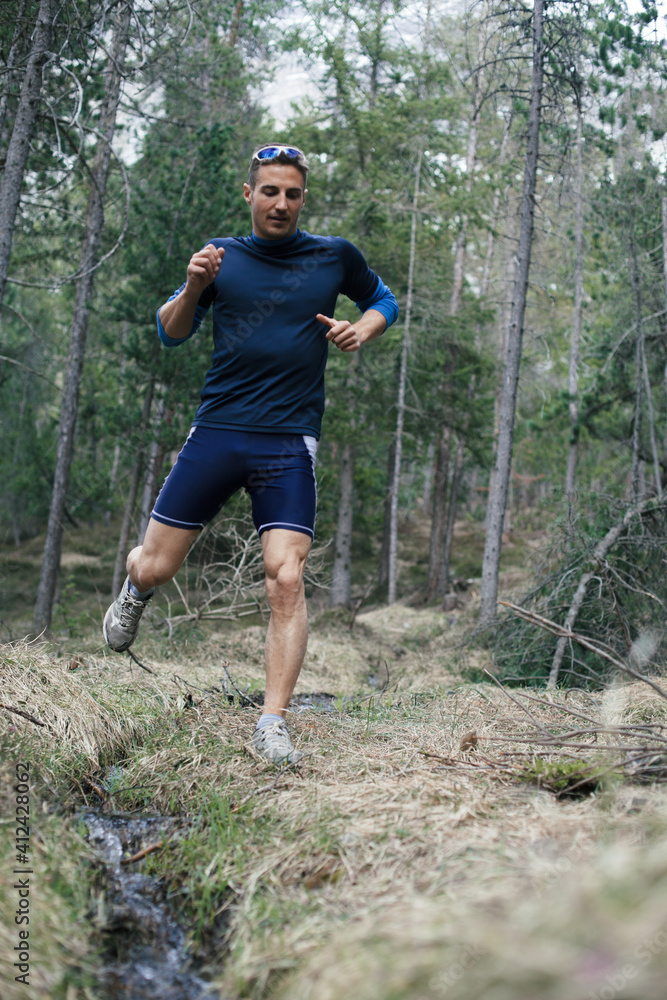Athlete trains outdoors Athlete trains outdoors