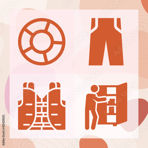 Simple set of jeans related filled icons