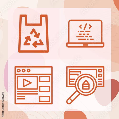 Simple set of html related lineal icons