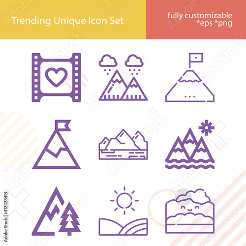 Simple set of relationships related lineal icons.