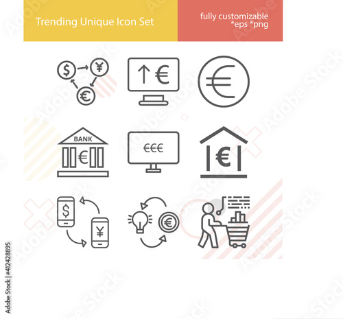 Simple set of modernity related lineal icons.