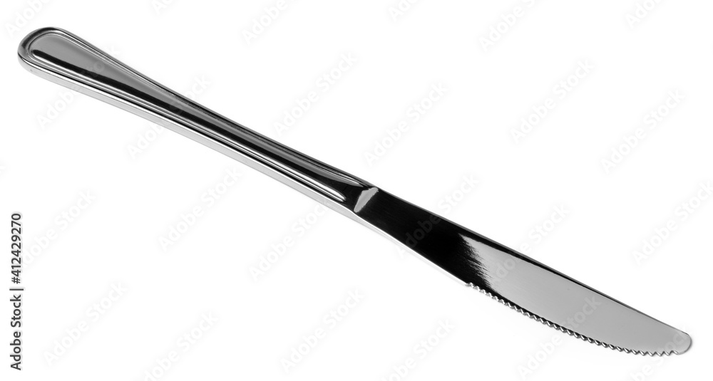 Silver dining knife isolated on white background Silver dining knife isolated on white background