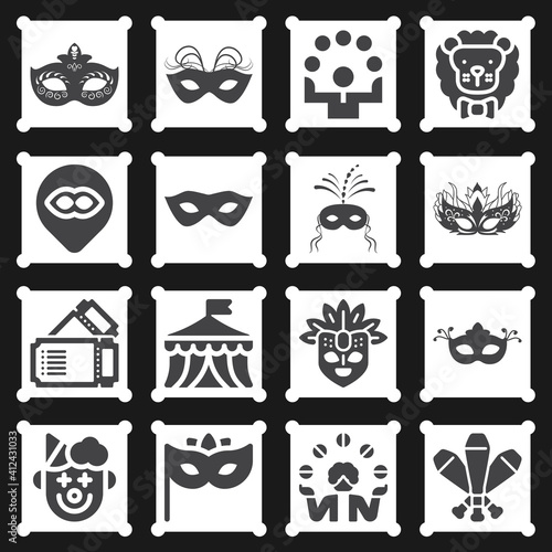 16 pack of big top  filled web icons set