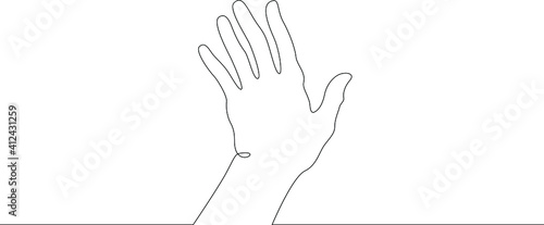 Wrist. Palm gesture. Different position of the fingers. Sign and symbol of gestures. One continuous drawing line logo single hand drawn art doodle isolated minimal illustration.