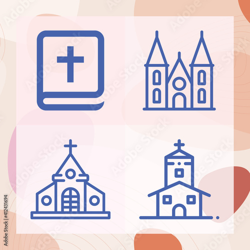 Simple set of divine service related lineal icons