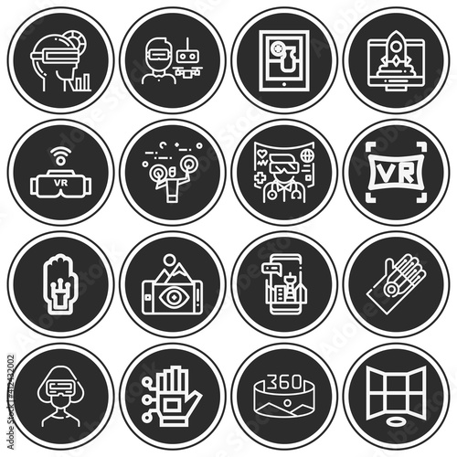 16 pack of actuality lineal web icons set