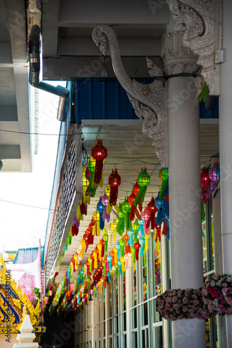 Colorful paper lanterns. Colorful paper lanterns Thai arts and culture.