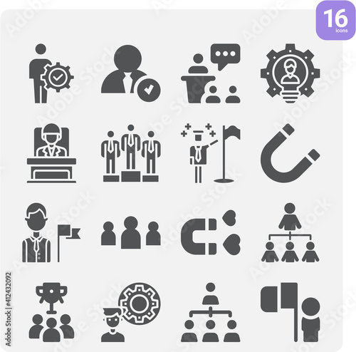 Simple set of drawing card related filled icons.