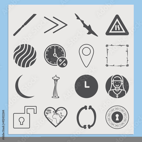 Simple set of narrow related filled icons.