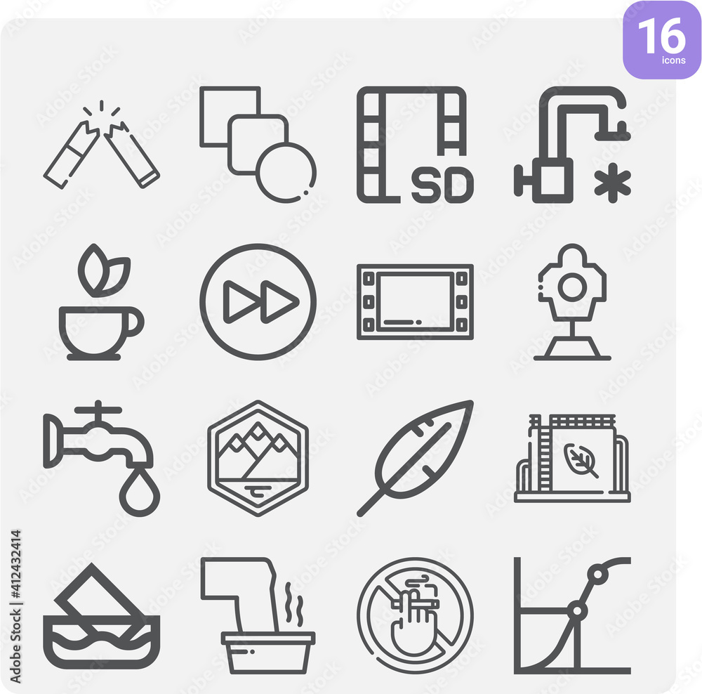 Simple set of smooth related lineal icons. Simple set of smooth related lineal icons.