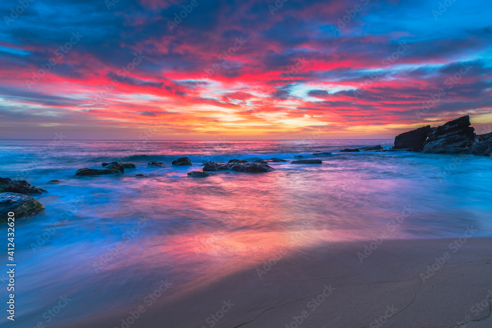 High cloud beautiful sunrise seascape