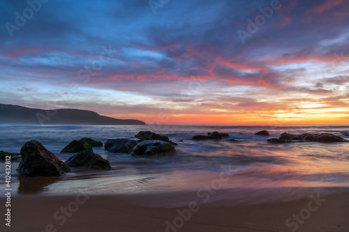 High cloud beautiful sunrise seascape